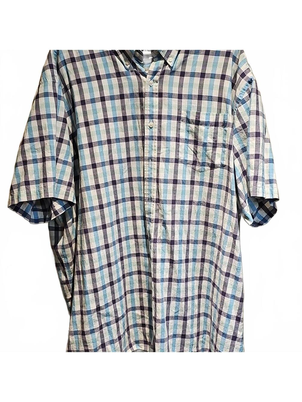 Cutter & Buck Pastel Checked Casual Button Down Shirt Size 3X